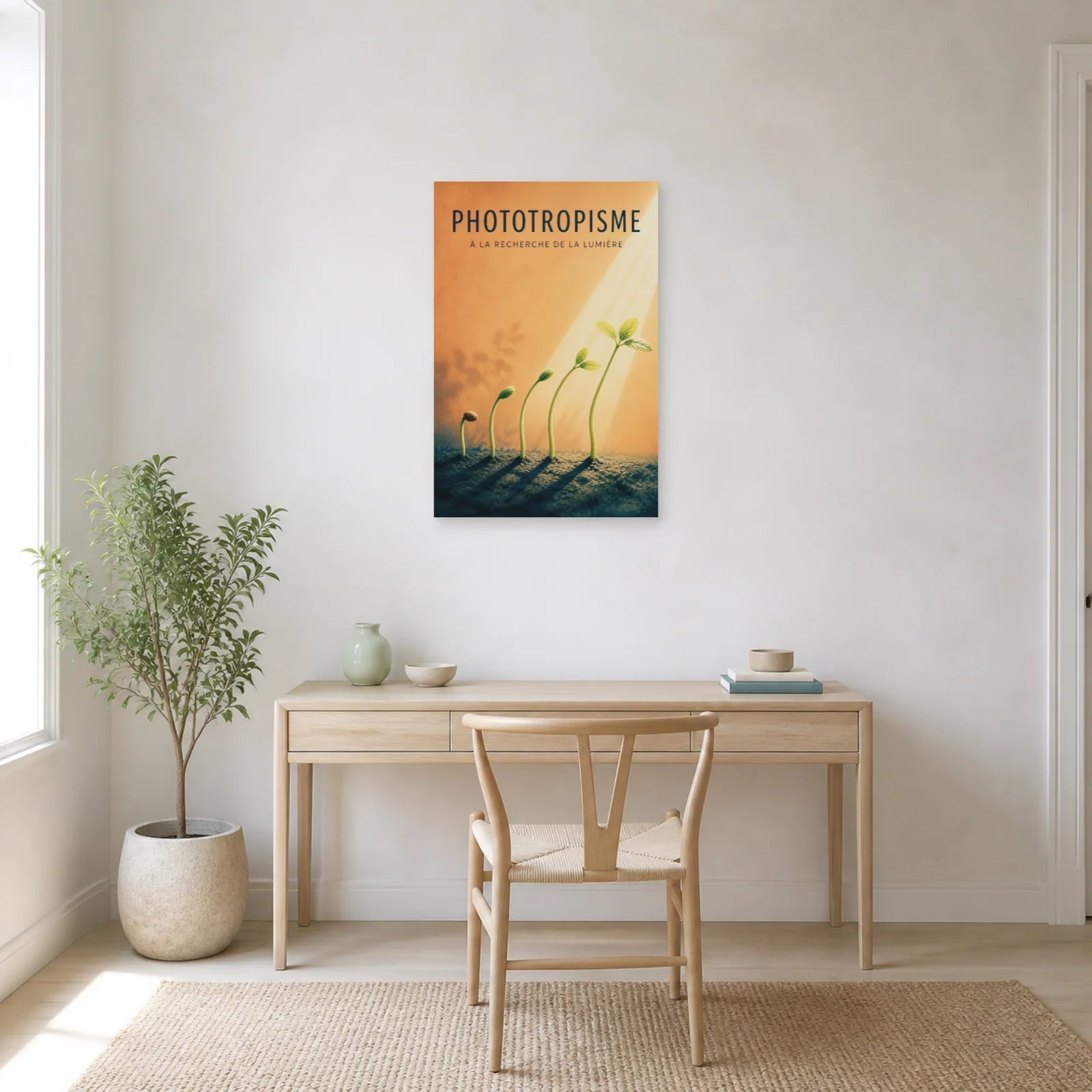 Affiche Phototropisme – À la Recherche de la Lumière dans un bureau - Art Virtuoso