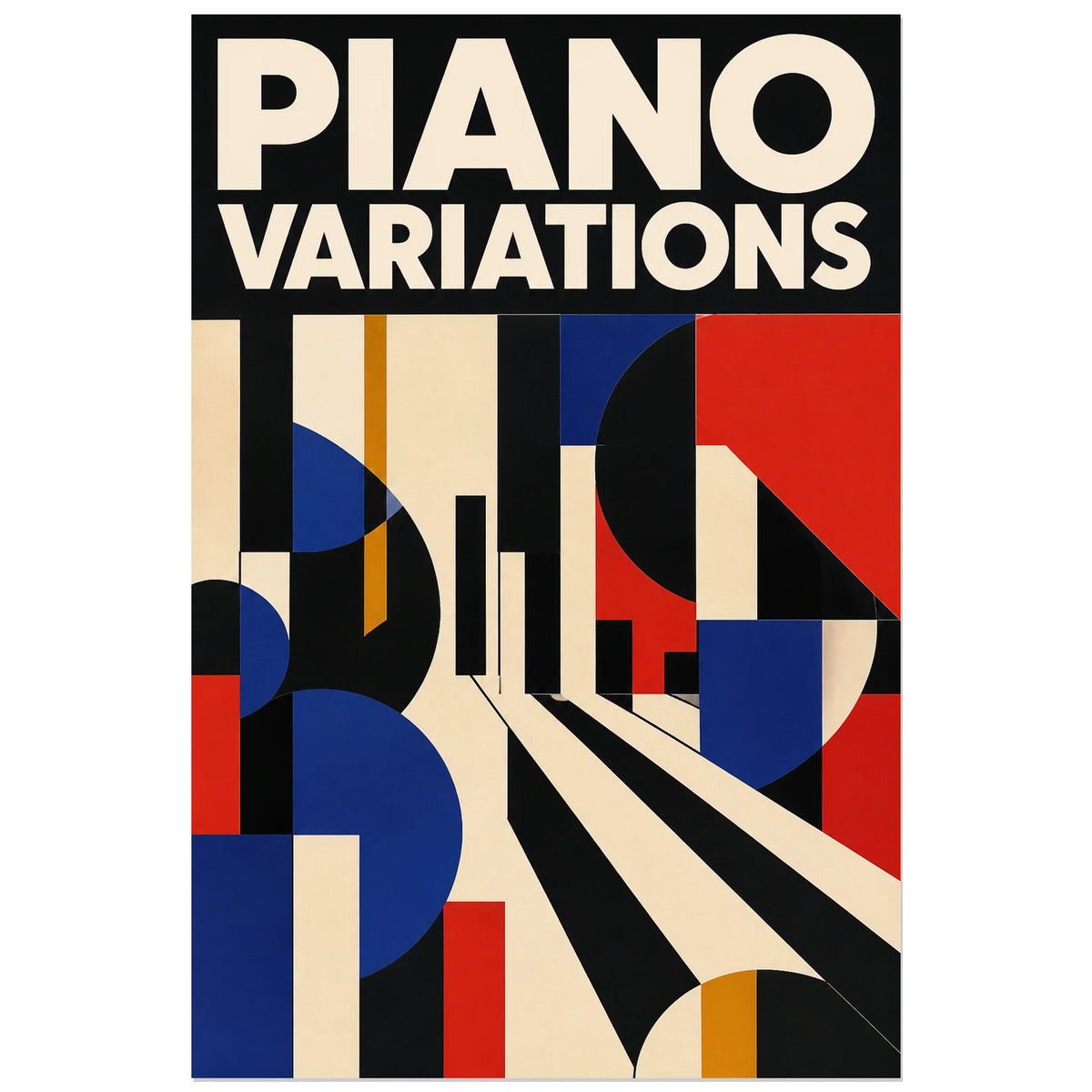 Affiche Piano abstrait - Variations, composition bauhaus abstraite verticale, format 40 × 60 cm