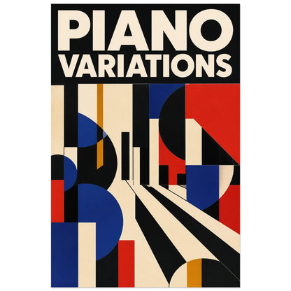 Affiche Piano abstrait - Variations, composition bauhaus abstraite verticale, format 40 × 60 cm