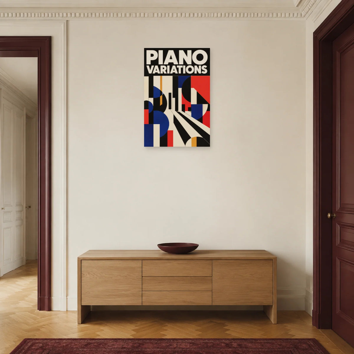 Affiche Piano abstrait - Variations dans une entrée ou un couloir - Art Virtuoso