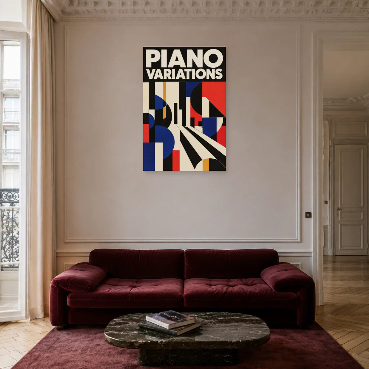 Affiche Piano abstrait - Variations dans un salon - Art Virtuoso