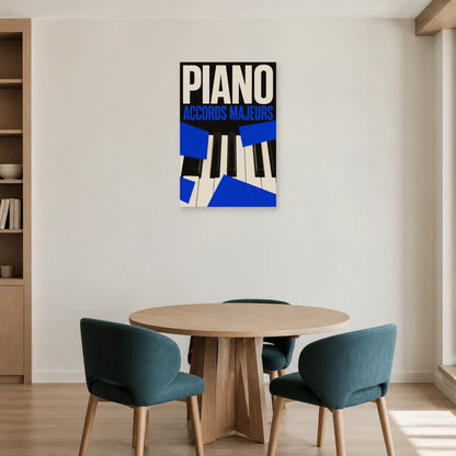 Affiche Piano – Accords majeurs dans une salle à manger - Art Virtuoso