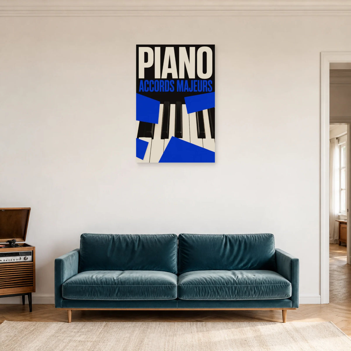 Affiche Piano – Accords majeurs dans un salon - Art Virtuoso