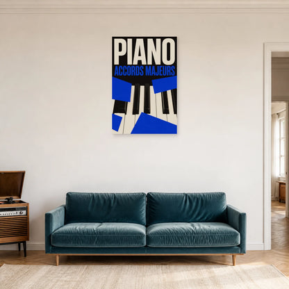 Affiche Piano – Accords majeurs dans un salon - Art Virtuoso