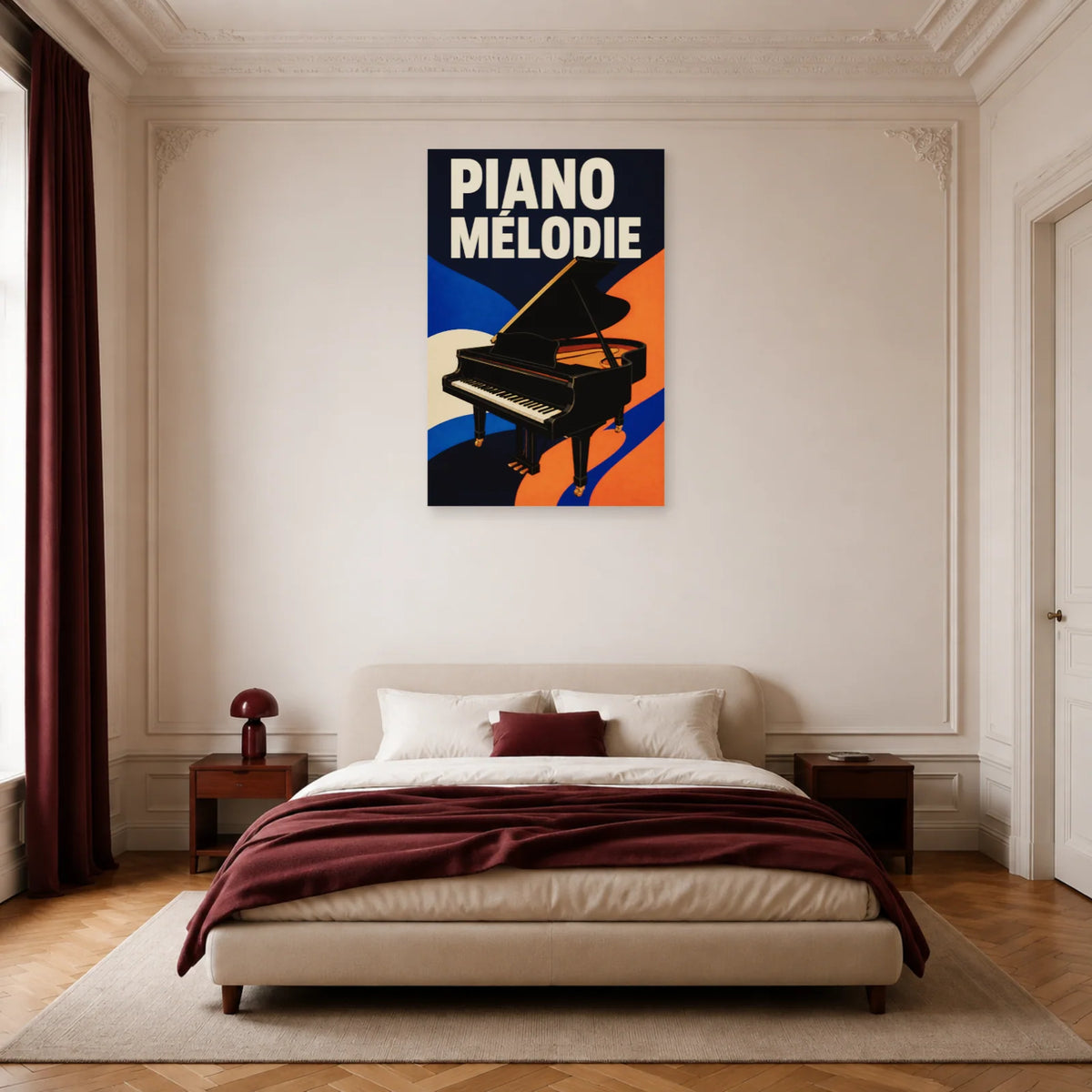 Affiche Piano moderne - Melodie dans une chambre - Art Virtuoso