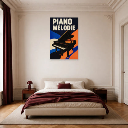 Affiche Piano moderne - Melodie dans une chambre - Art Virtuoso