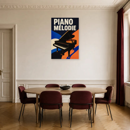 Affiche Piano moderne - Melodie dans une salle à manger - Art Virtuoso