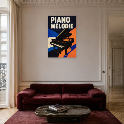 Affiche Piano moderne - Melodie dans un salon - Art Virtuoso