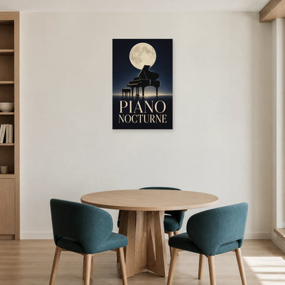 Affiche Piano – Nocturne dans une salle à manger - Art Virtuoso