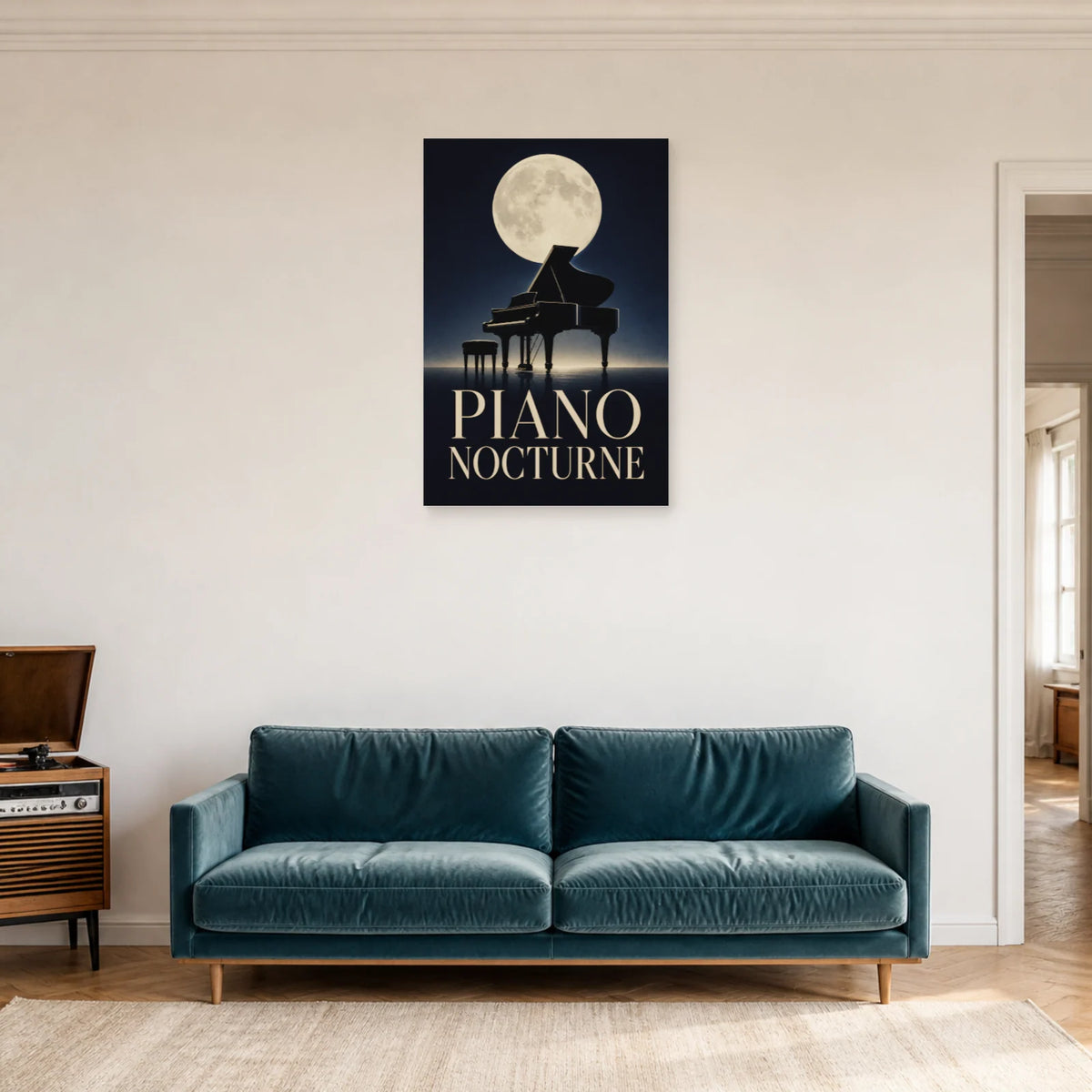 Affiche Piano – Nocturne dans un salon - Art Virtuoso