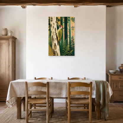 Affiche Pic vert dans la forêt dans une salle à manger - Art Virtuoso