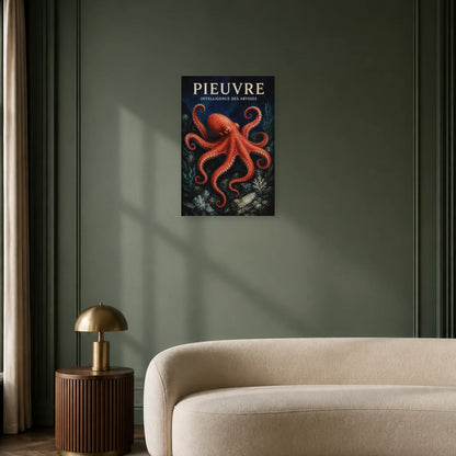 Affiche Pieuvre – Intelligence des Abysses dans un bureau - Art Virtuoso