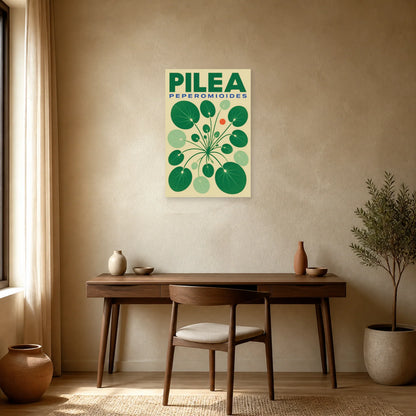 Affiche Pilea – Peperomioides dans un bureau - Art Virtuoso