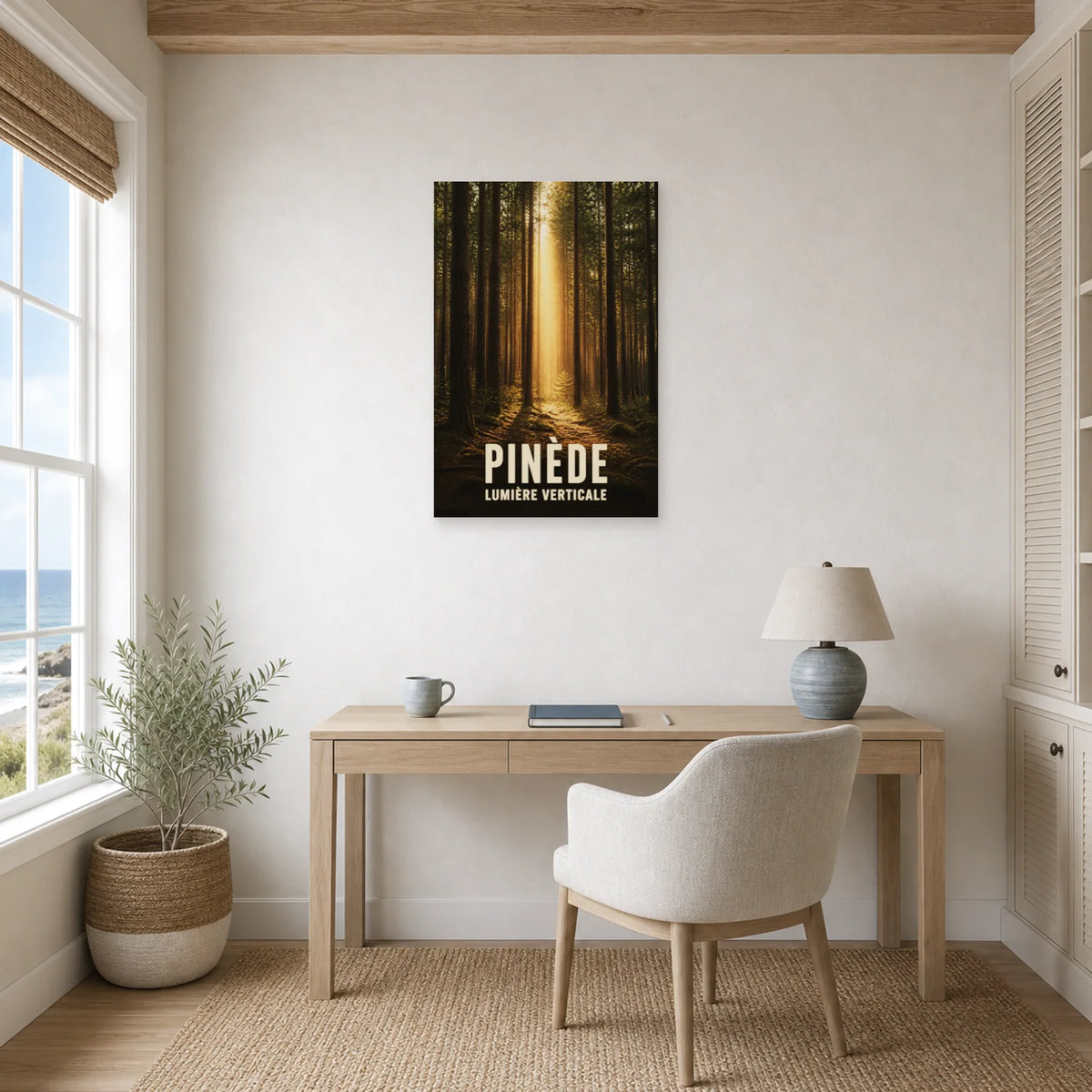 Affiche Pinède – Lumière Verticale dans un bureau - Art Virtuoso