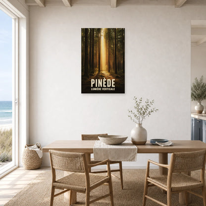 Affiche Pinède – Lumière Verticale dans une salle à manger - Art Virtuoso