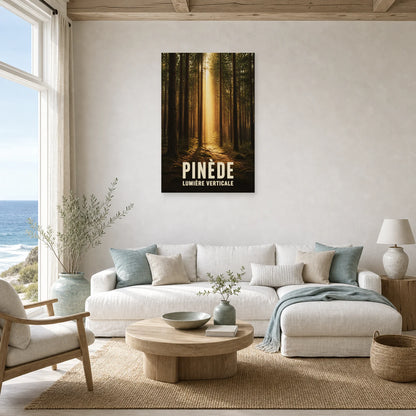 Affiche Pinède – Lumière Verticale dans un salon - Art Virtuoso