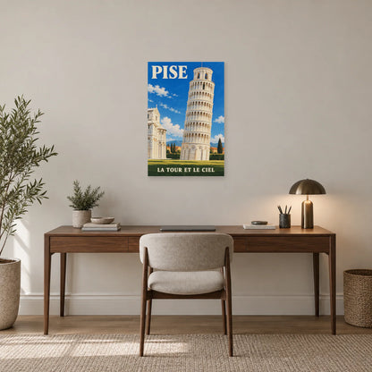 Affiche Pise - La tour et le ciel dans un bureau - Art Virtuoso