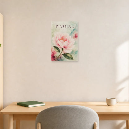 Affiche Pivoine – Aquarelle Botanique dans un bureau - Art Virtuoso