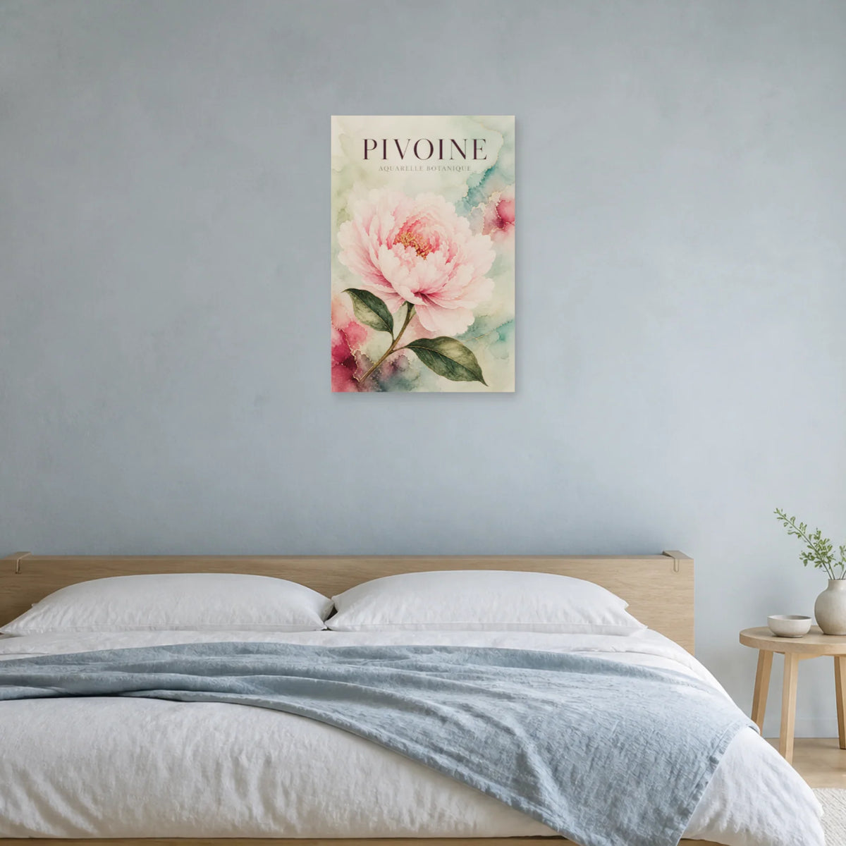 Affiche Pivoine – Aquarelle Botanique dans une chambre - Art Virtuoso