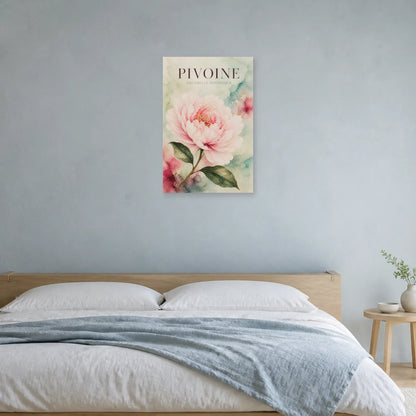 Affiche Pivoine – Aquarelle Botanique dans une chambre - Art Virtuoso