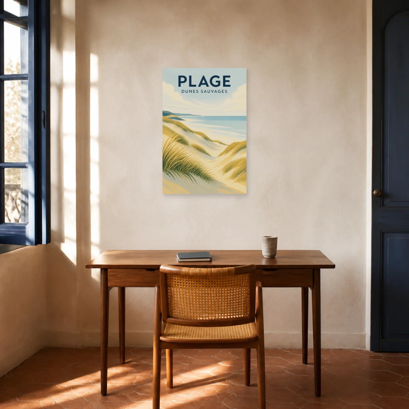 Affiche Plage – Dunes Sauvages dans un bureau - Art Virtuoso