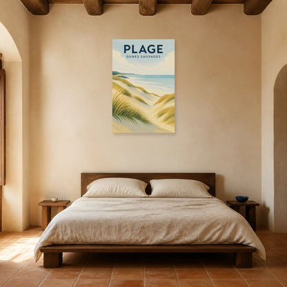Affiche Plage – Dunes Sauvages dans une chambre - Art Virtuoso