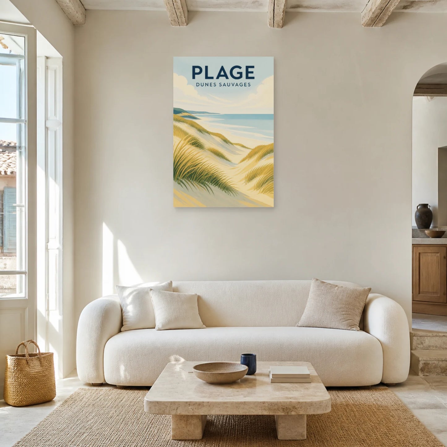 Affiche Plage – Dunes Sauvages dans un salon - Art Virtuoso
