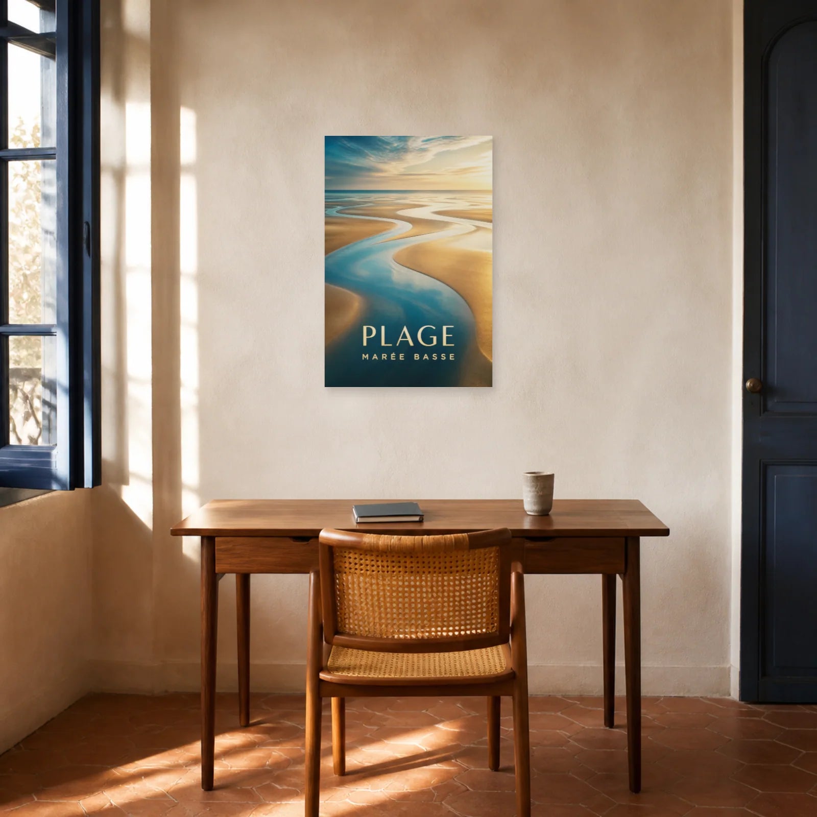 Affiche Plage – Marée Basse dans un bureau - Art Virtuoso
