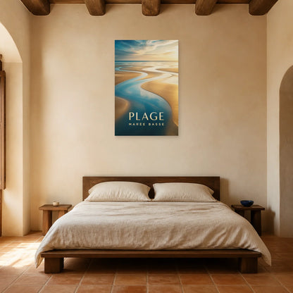 Affiche Plage – Marée Basse dans une chambre - Art Virtuoso