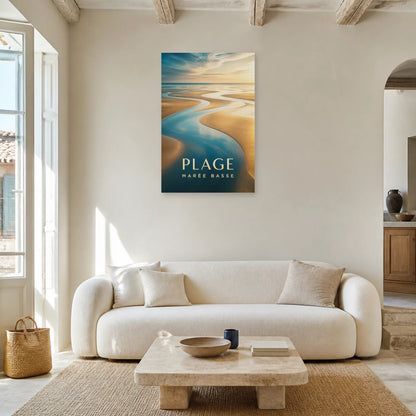 Affiche Plage – Marée Basse dans un salon - Art Virtuoso