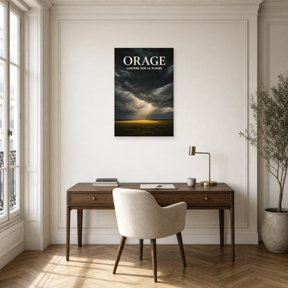 Affiche Orage - Lumière sur la plaine dans un bureau - Art Virtuoso