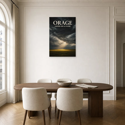Affiche Orage - Lumière sur la plaine dans une salle à manger - Art Virtuoso