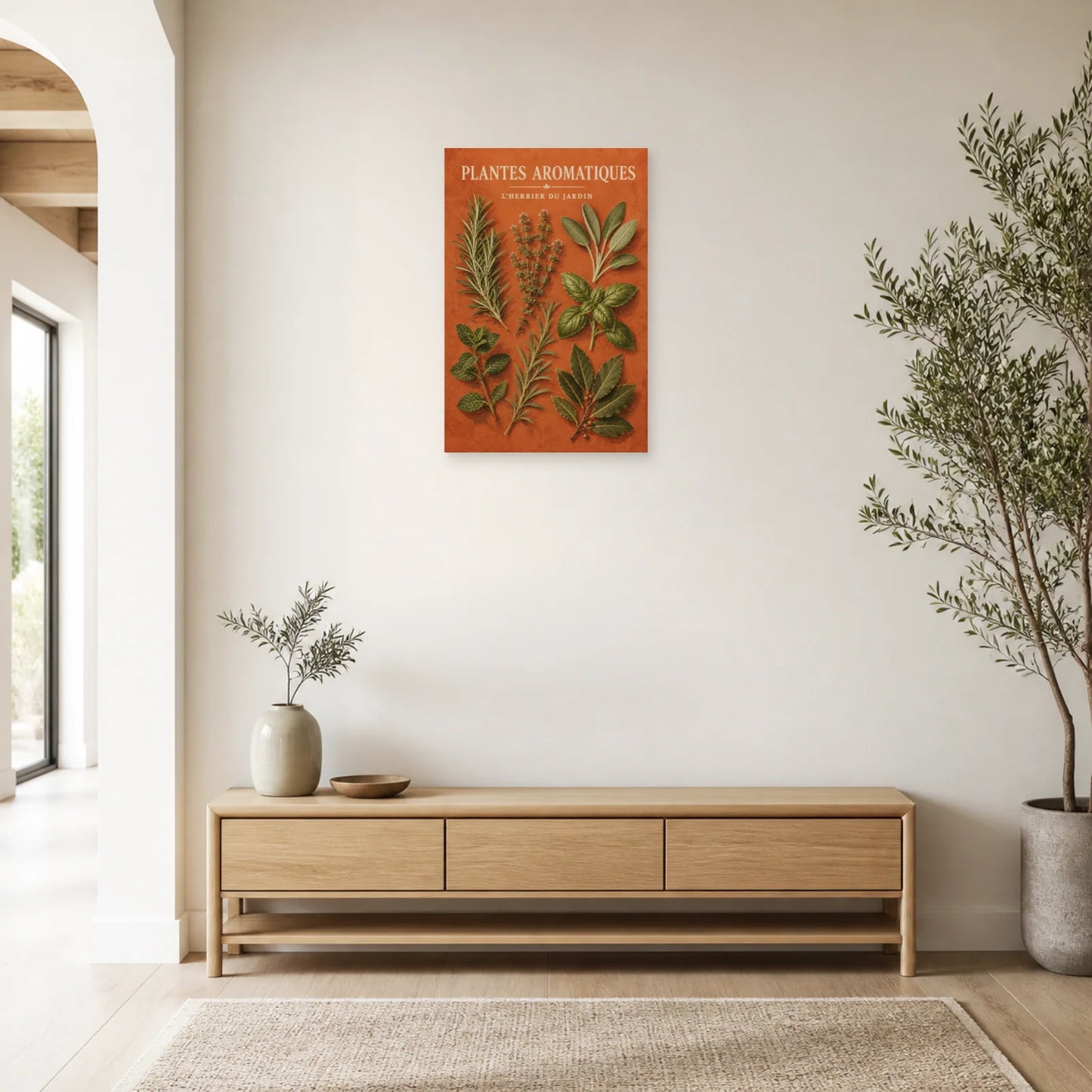 Affiche Plantes Aromatiques – L'Herbier du Jardin dans une entrée ou un couloir - Art Virtuoso