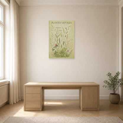 Affiche Plantes Sauvages – Flore des Chemins dans un bureau - Art Virtuoso