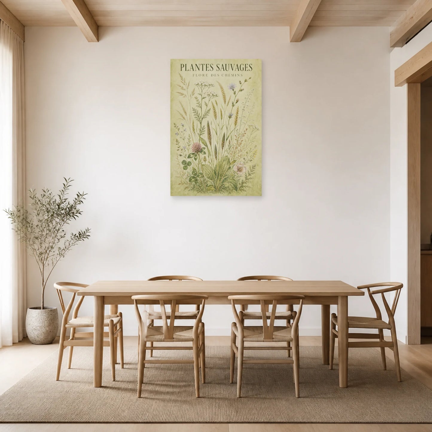 Affiche Plantes Sauvages – Flore des Chemins dans une salle à manger - Art Virtuoso