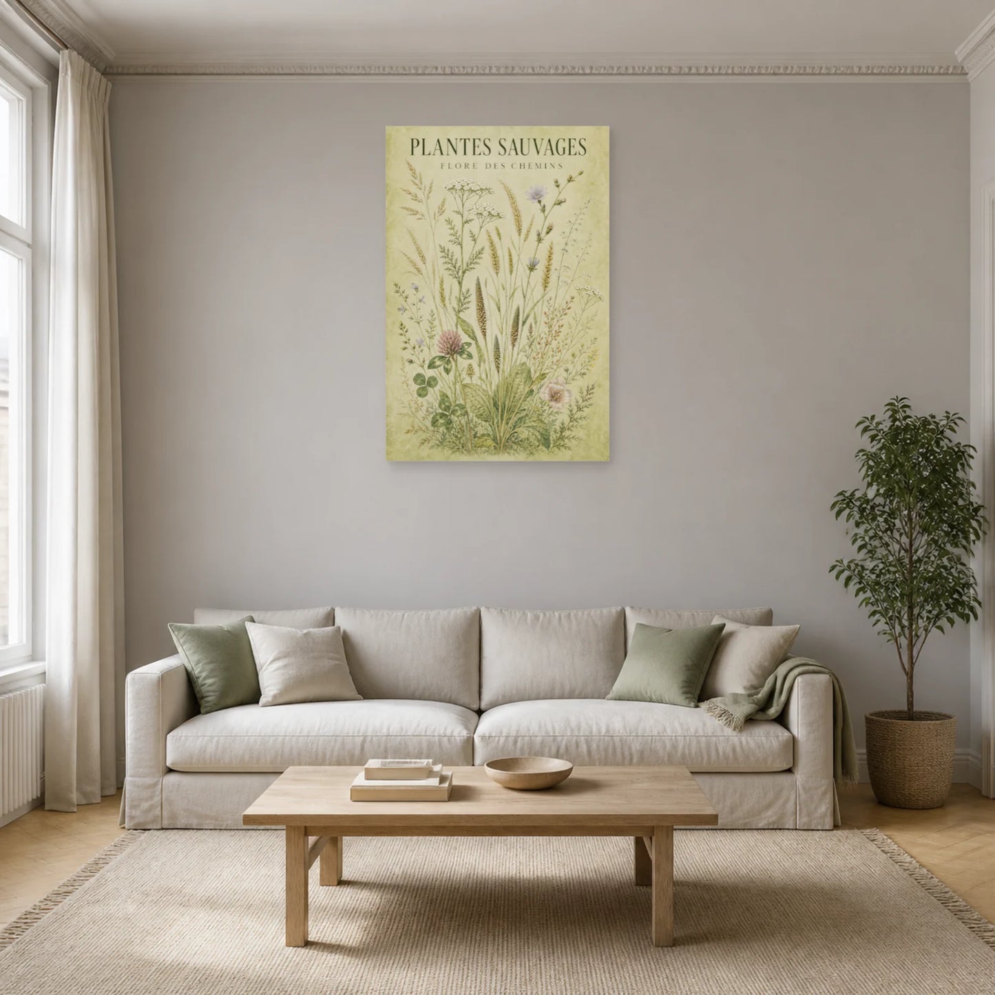 Affiche Plantes Sauvages – Flore des Chemins dans un salon - Art Virtuoso