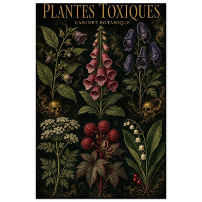 Affiche Plantes Toxiques – Cabinet Botanique, lithographie contemporaine verticale, format 30 × 45 cm