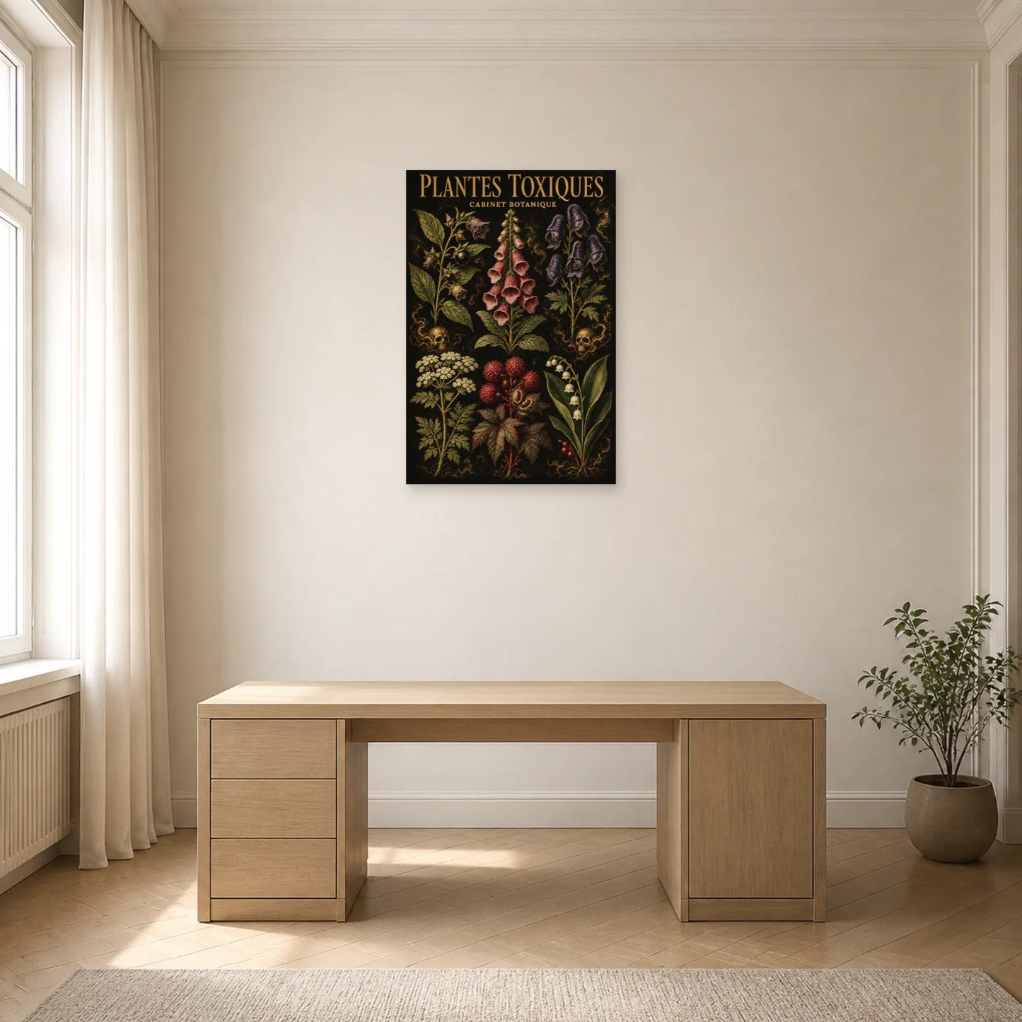 Affiche Plantes Toxiques – Cabinet Botanique dans un bureau - Art Virtuoso