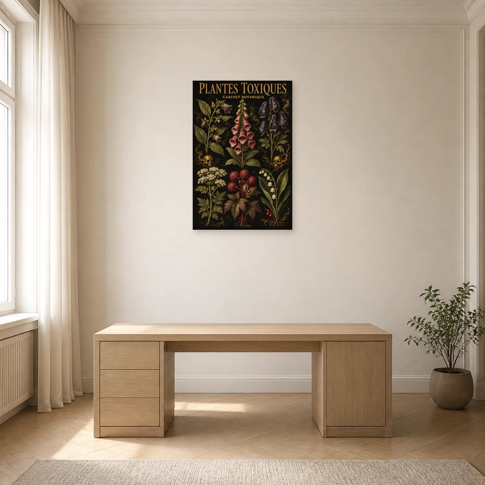 Affiche Plantes Toxiques – Cabinet Botanique dans un bureau - Art Virtuoso