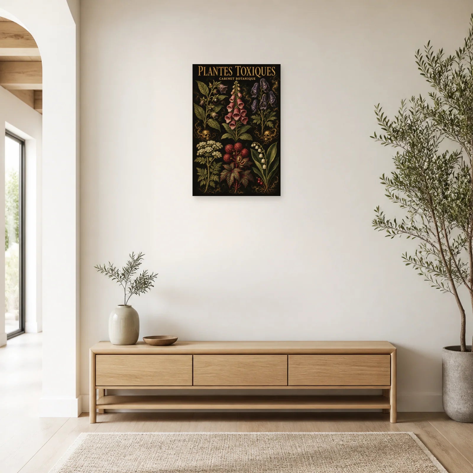 Affiche Plantes Toxiques – Cabinet Botanique dans une entrée ou un couloir - Art Virtuoso