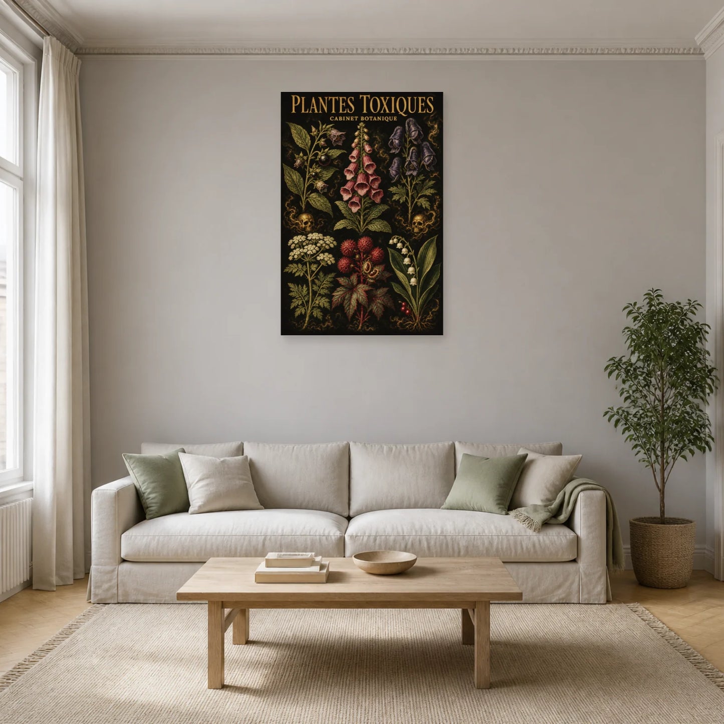 Affiche Plantes Toxiques – Cabinet Botanique dans un salon - Art Virtuoso