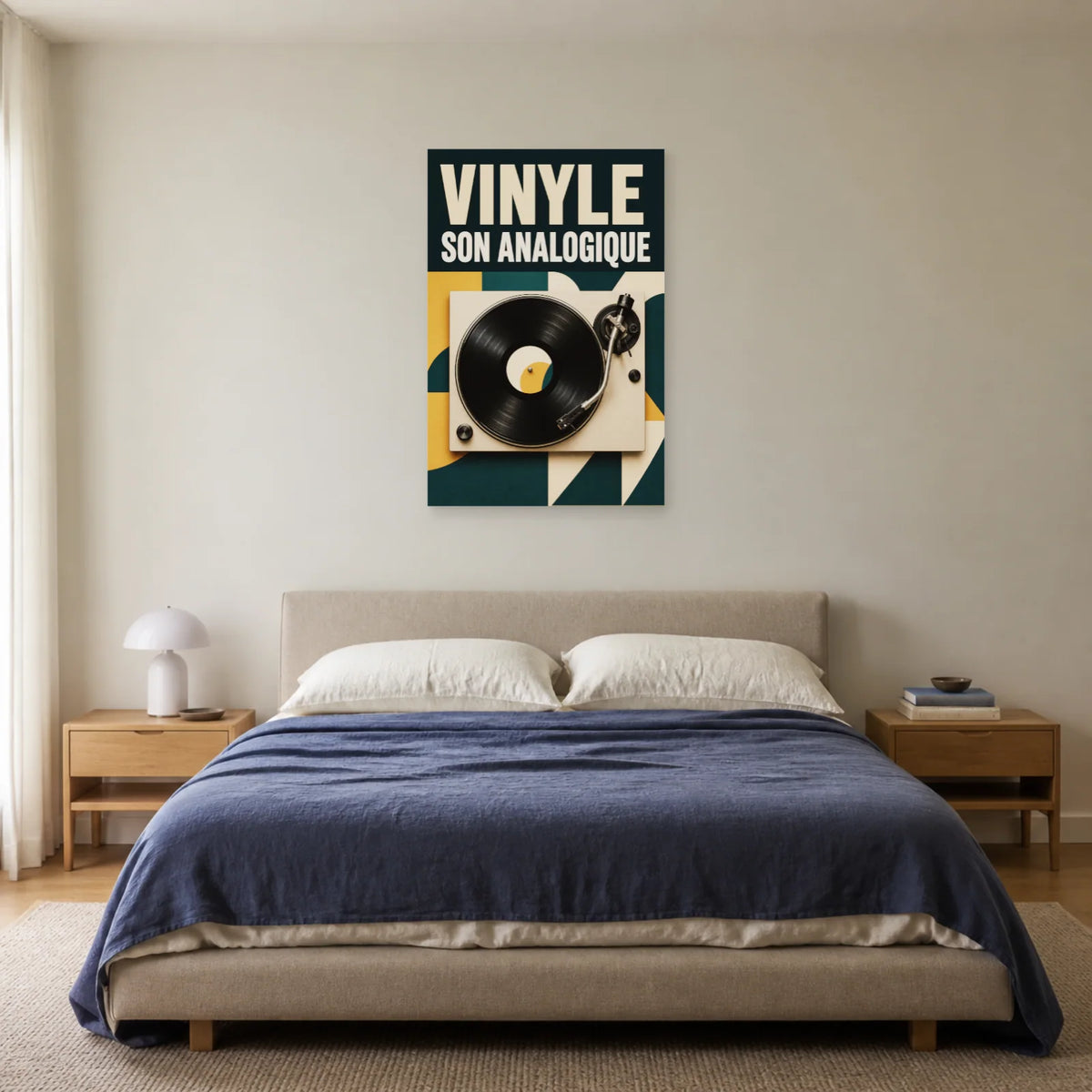 Affiche Platine vinyle – Son analogique dans une chambre - Art Virtuoso