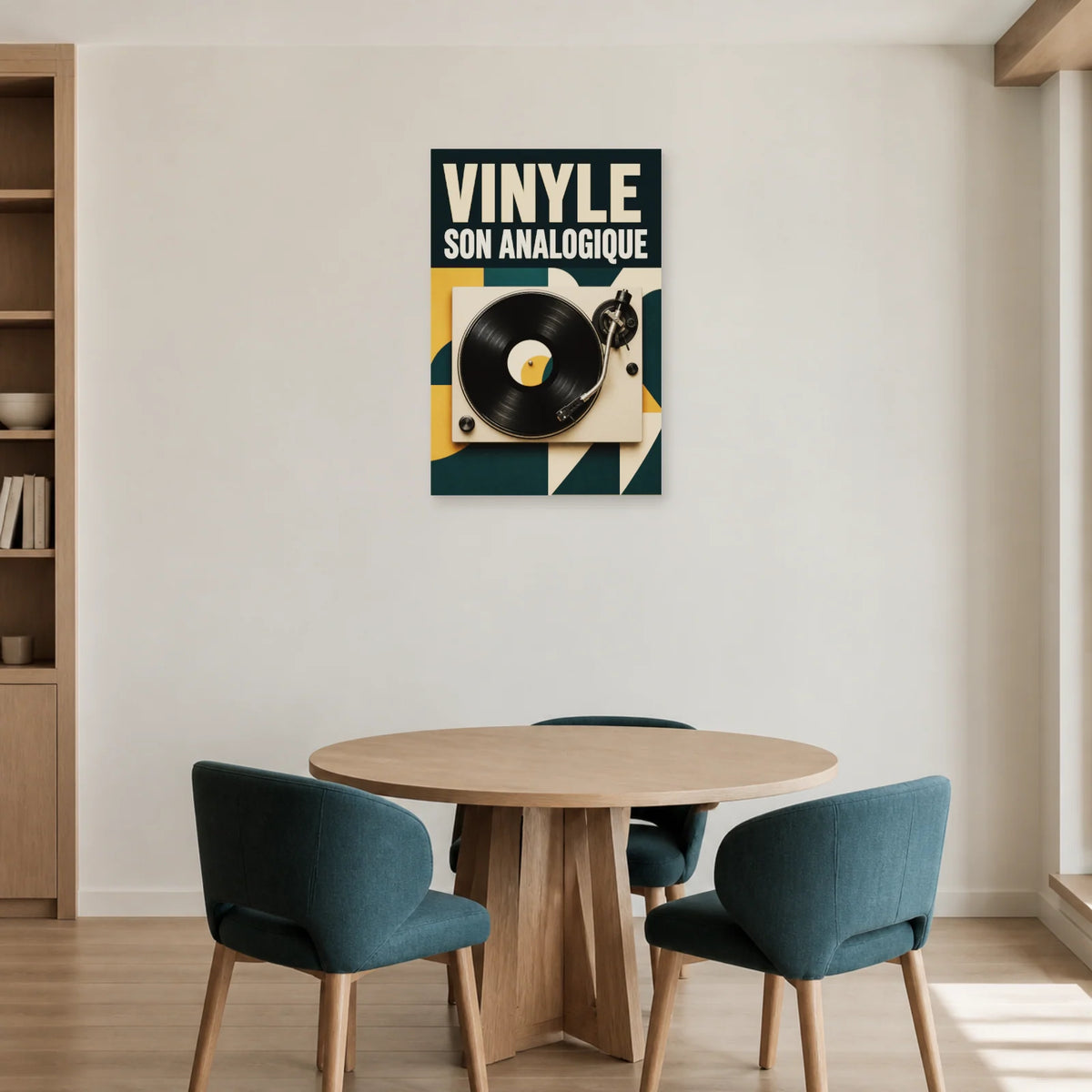 Affiche Platine vinyle – Son analogique dans une salle à manger - Art Virtuoso