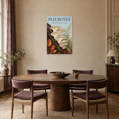 Affiche Pleurotes – Éventails du bois dans une salle à manger - Art Virtuoso