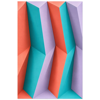 Affiche Plis - Accordeon, illustration de papier plié / réalisme de matière verticale, format 30 × 45 cm