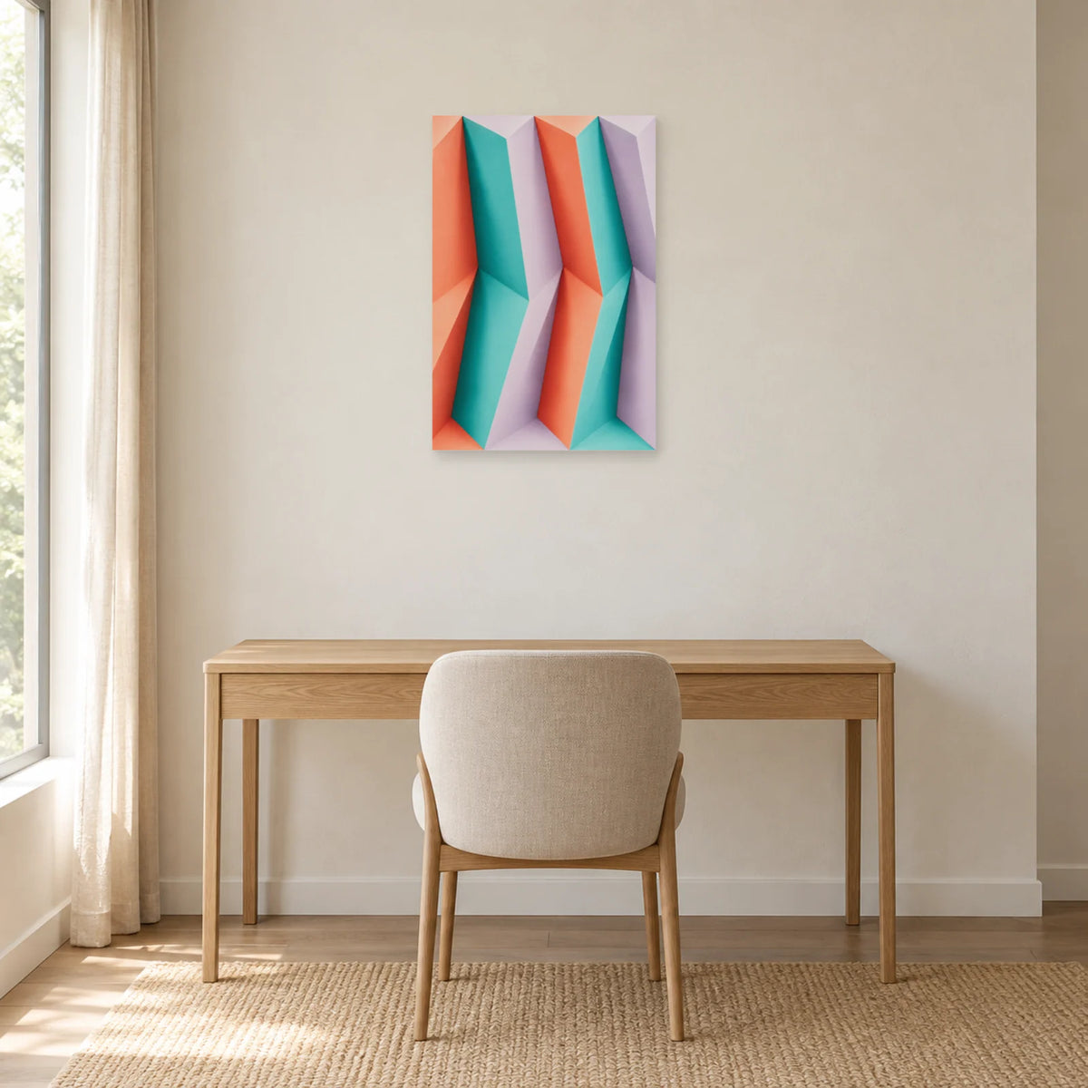 Affiche Plis - Accordeon dans un bureau - Art Virtuoso