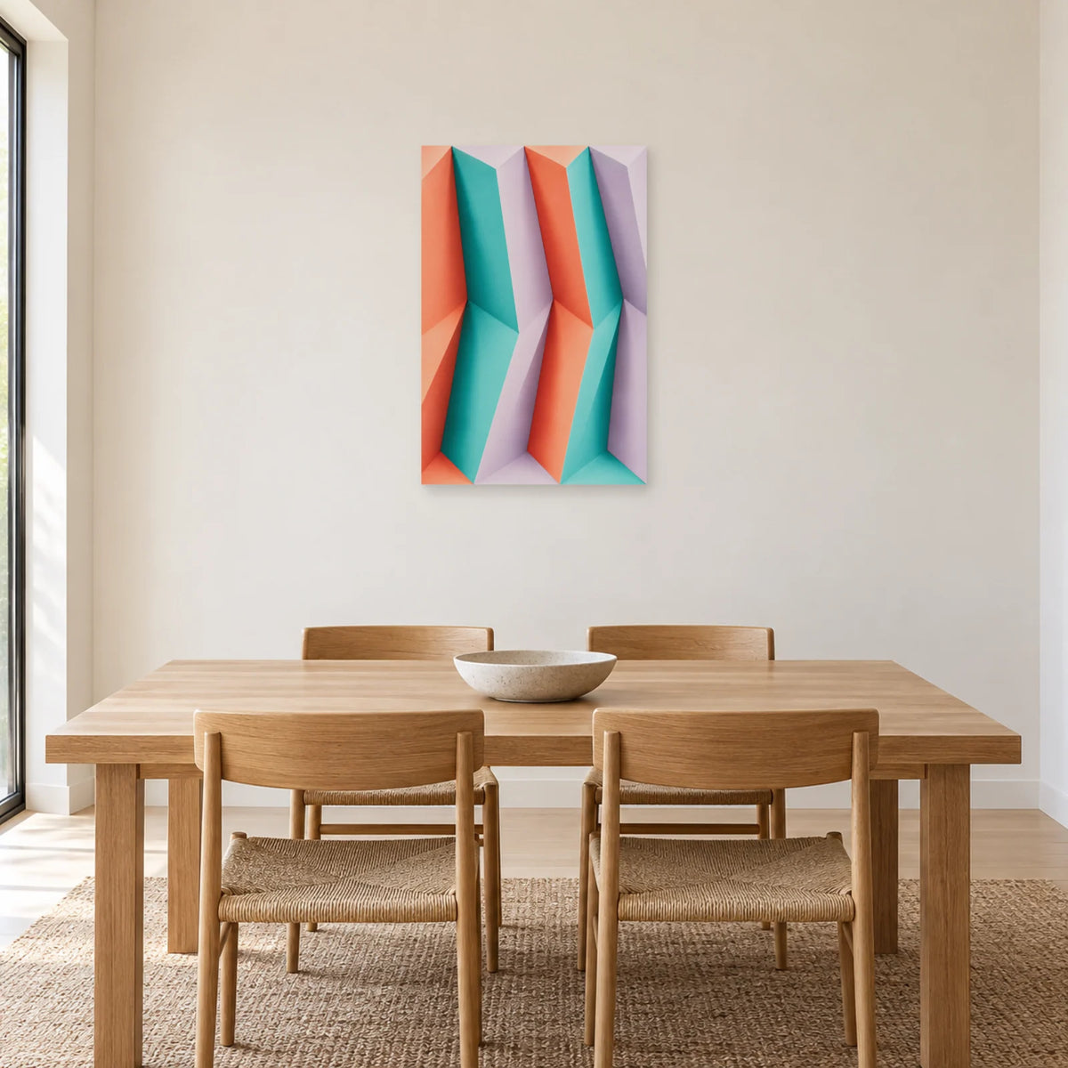 Affiche Plis - Accordeon dans une salle à manger - Art Virtuoso