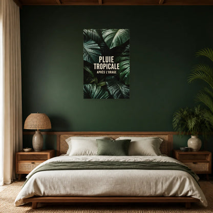 Affiche Pluie – Feuilles tropicales dans une chambre - Art Virtuoso