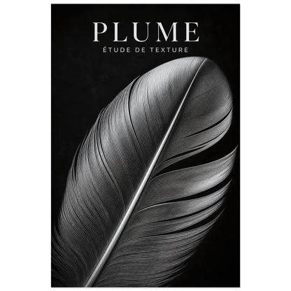 Affiche Plume – Étude de Texture, photographie macro graphique verticale, format 30 × 45 cm