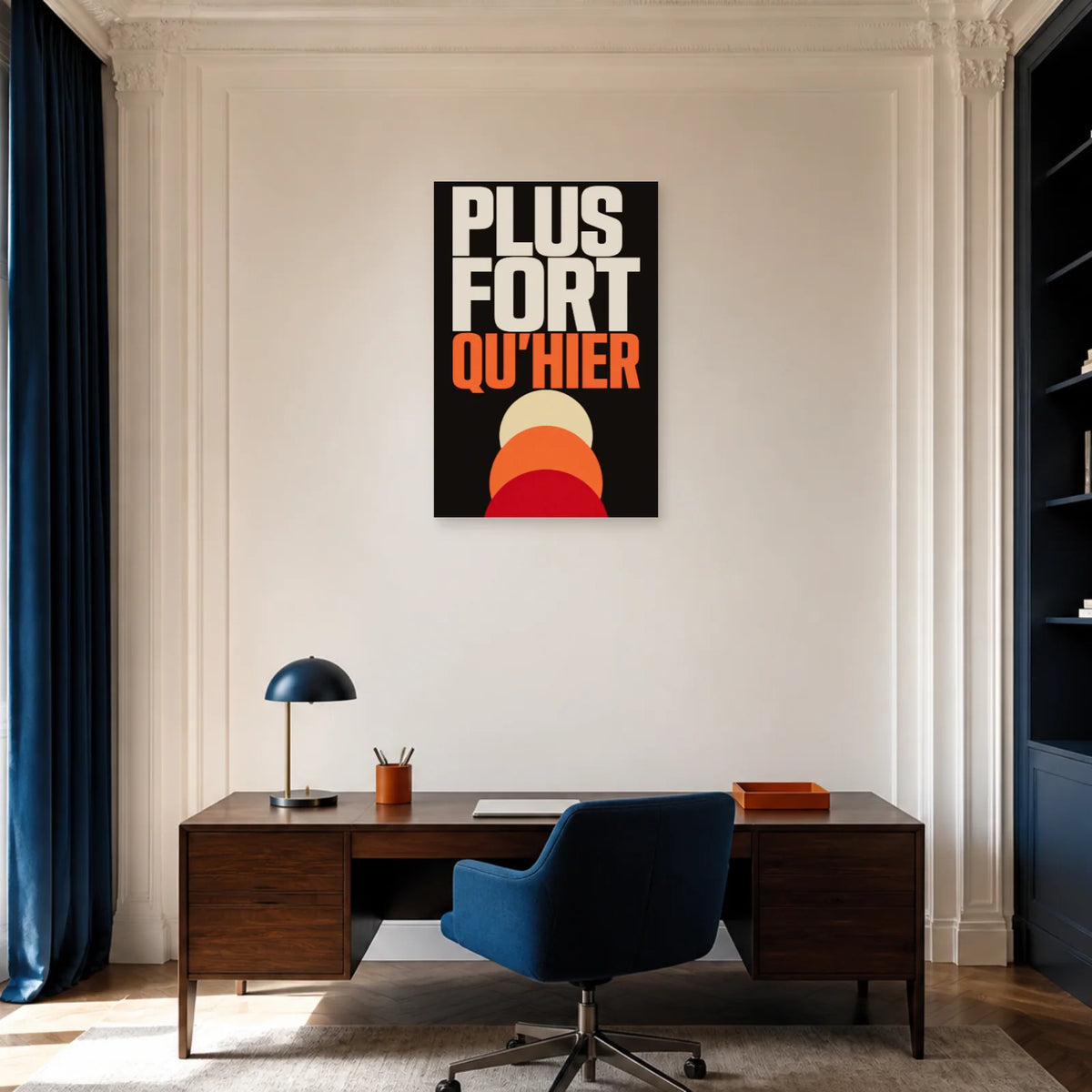 Affiche Plus fort qu’hier – Progression solaire dans un bureau - Art Virtuoso